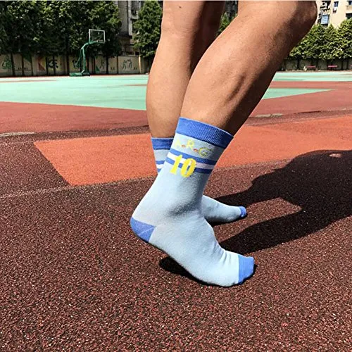 5 Pack Men's Cool Crazy Football Patterned Novelty Funny Cotton Casual Crew Socks, Multicolor, Free