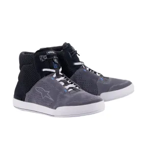 Alpinestars Chrome Air Motorcycle Shoes Black Cool Grey Blue