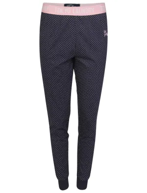 Amelie Polkadot Print Cotton Lounge Pants in Navy - Tokyo Laundry