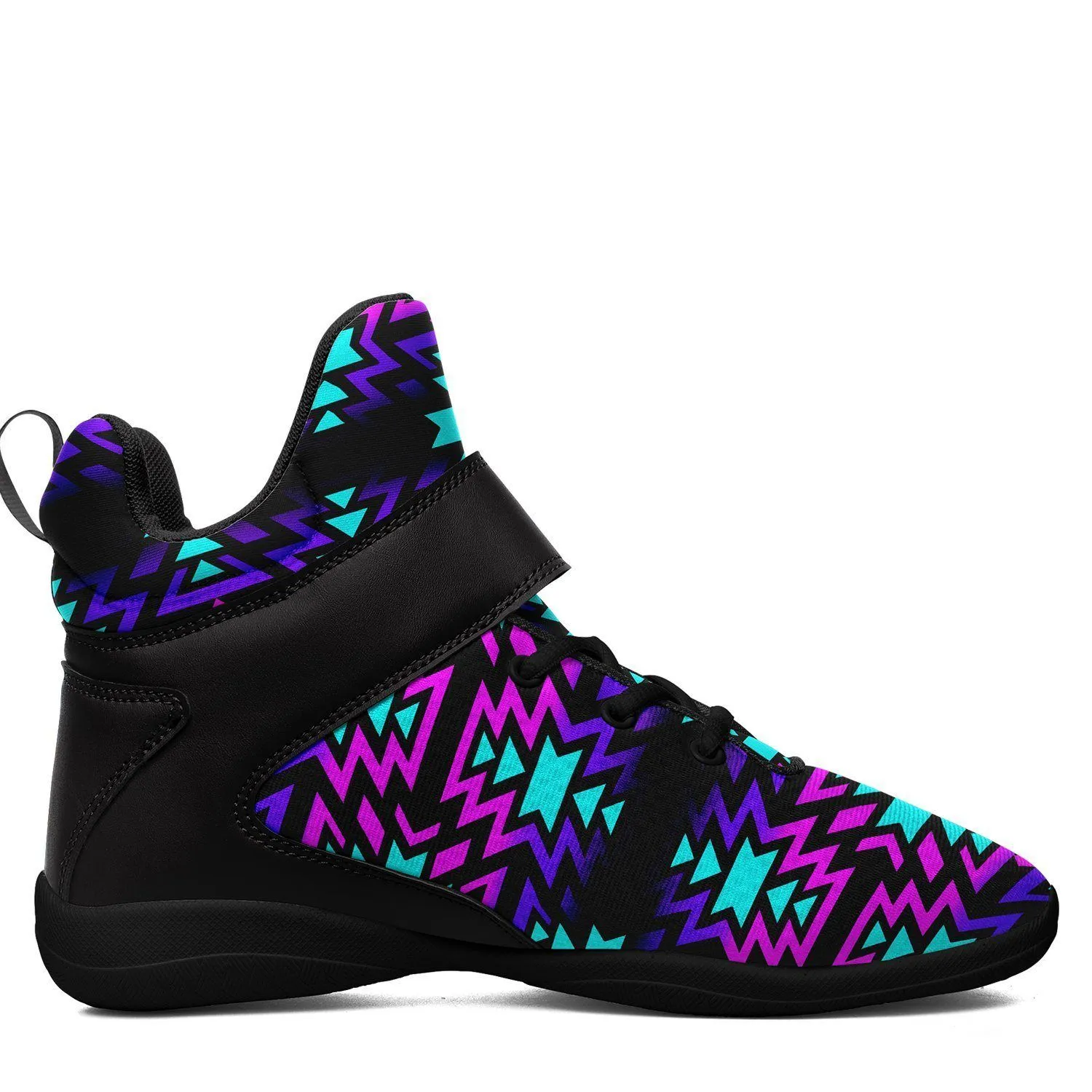 Black Fire Winter Sunset Ipottaa Basketball / Sport High Top Shoes - Black Sole