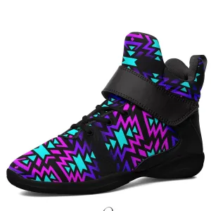 Black Fire Winter Sunset Ipottaa Basketball / Sport High Top Shoes - Black Sole