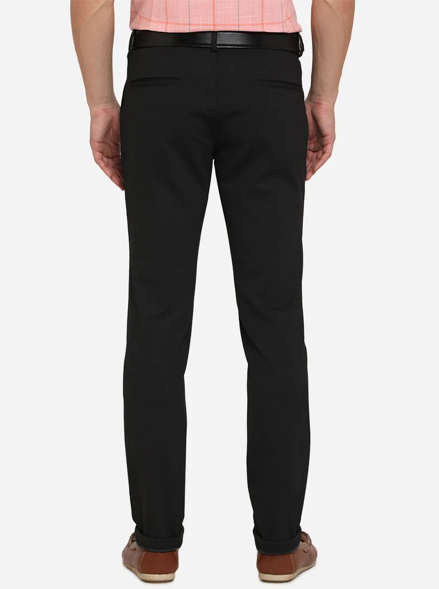 Black Solid Venice Fit Casual Trouser | JadeBlue