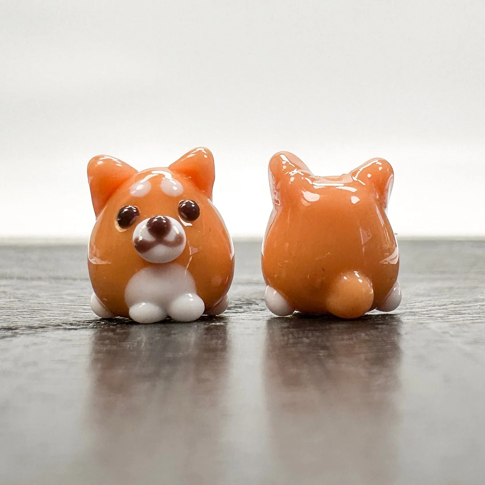 Chibi Handmade Glass Beads - Shiba Inu Dog (LB063)