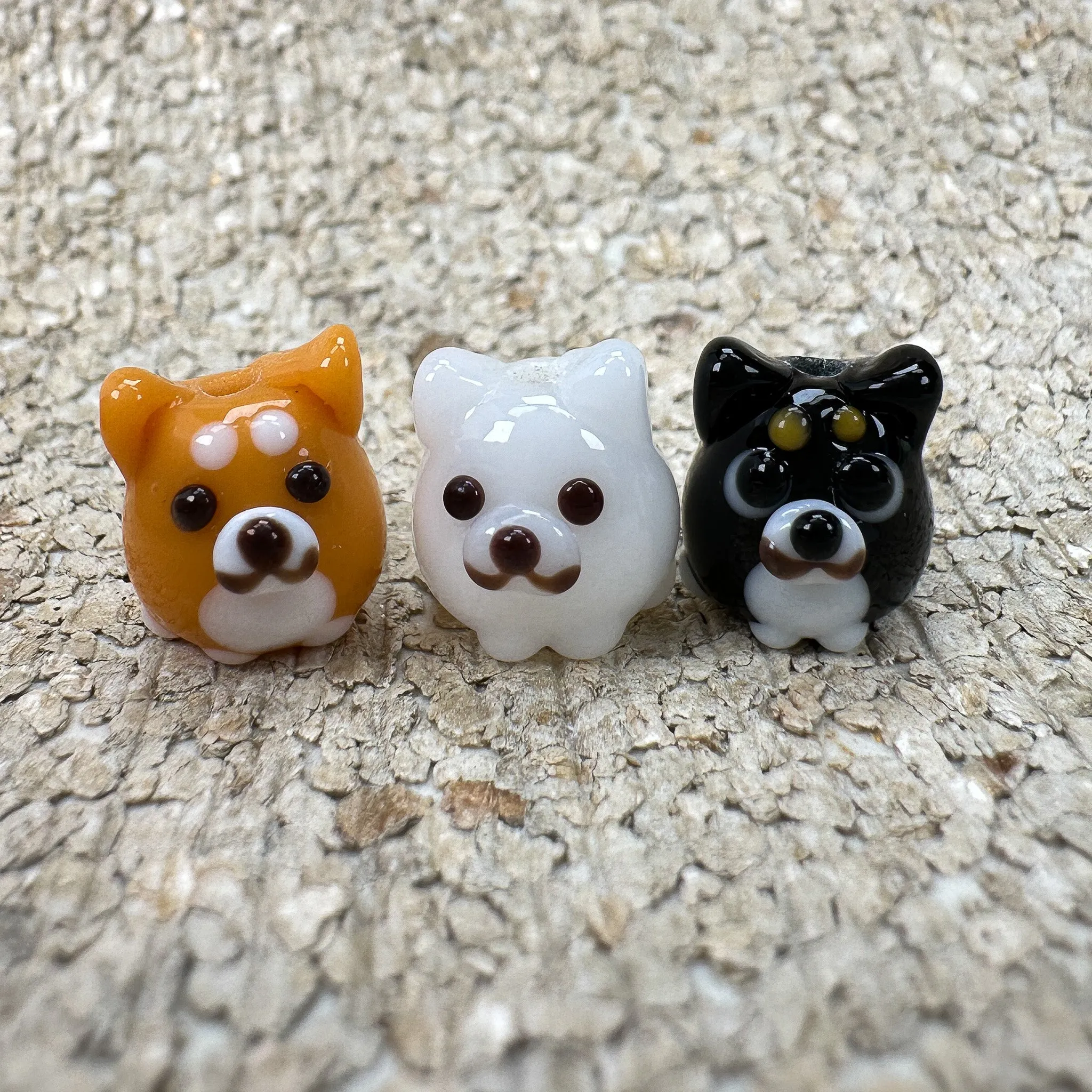 Chibi Handmade Glass Beads - Shiba Inu Dog (LB063)