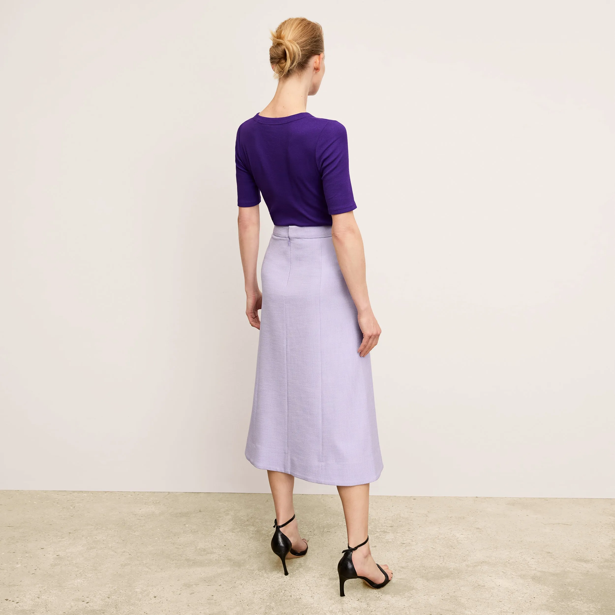 Eva Skirt - Stretch Tweed :: Lilac/Ivory