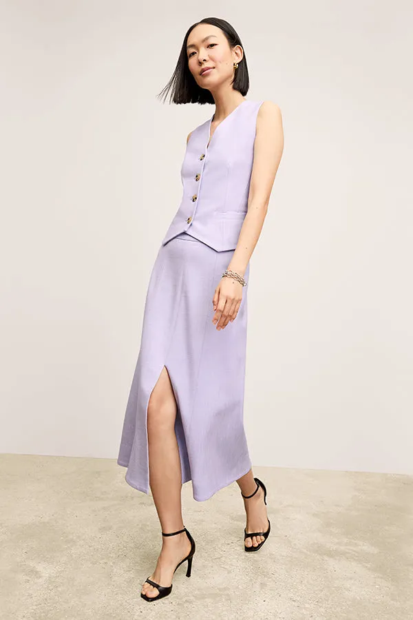 Eva Skirt - Stretch Tweed :: Lilac/Ivory