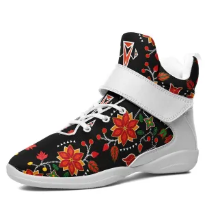 Floral Beadwork Six Bands Ipottaa Basketball / Sport High Top Shoes - White Sole