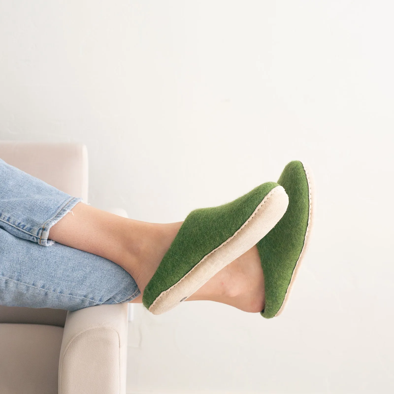 Forest Green | Luxury Organic Merino Wool Slippers