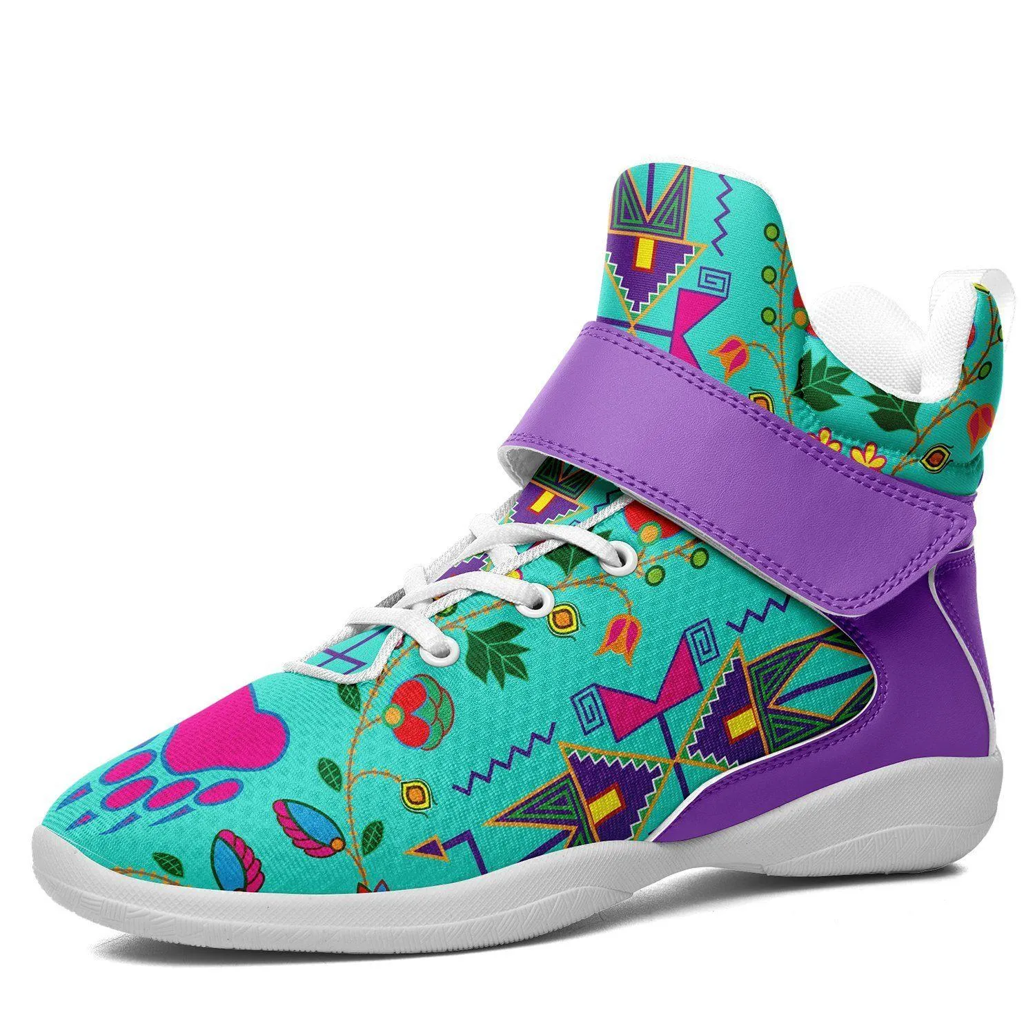 Geometric Floral Fall Sky Kid's Ipottaa Basketball / Sport High Top Shoes