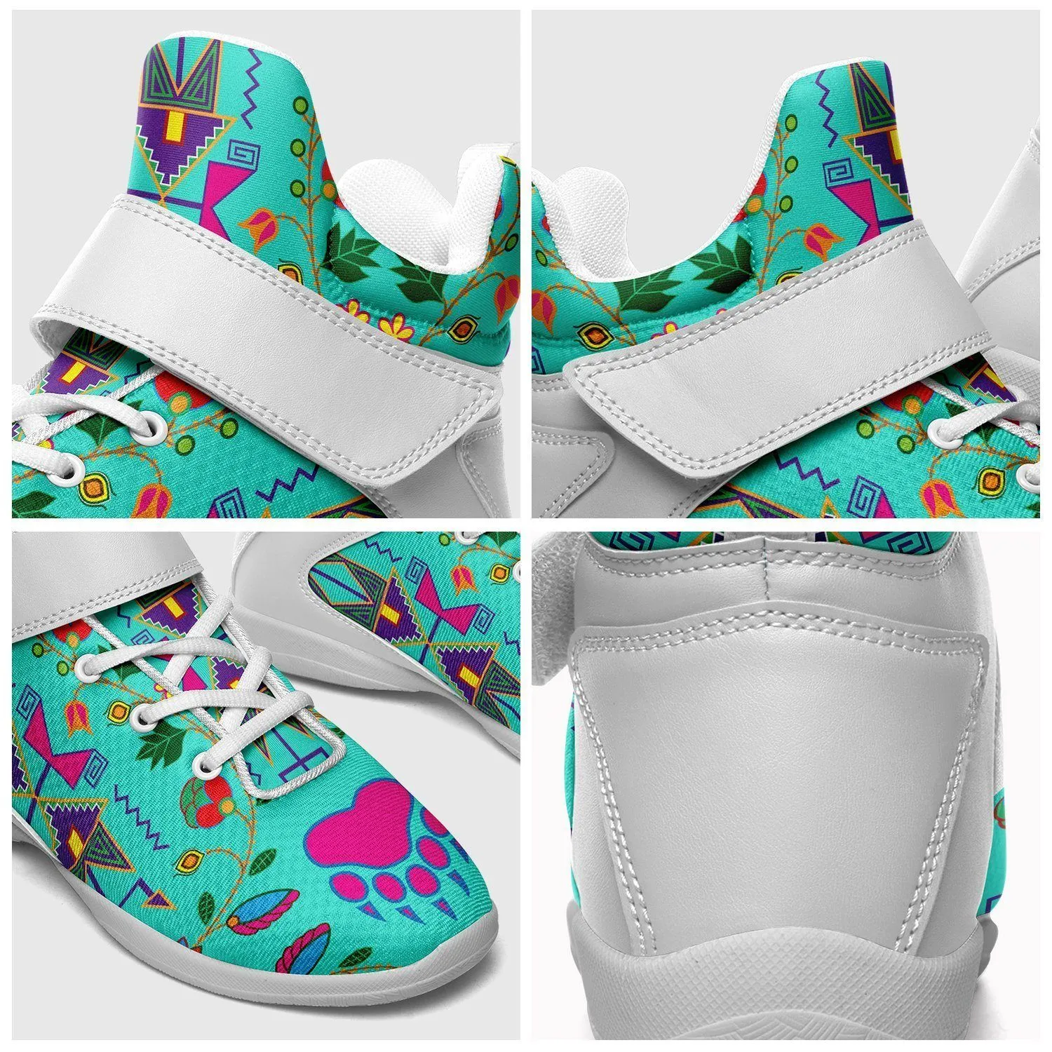 Geometric Floral Fall Sky Kid's Ipottaa Basketball / Sport High Top Shoes