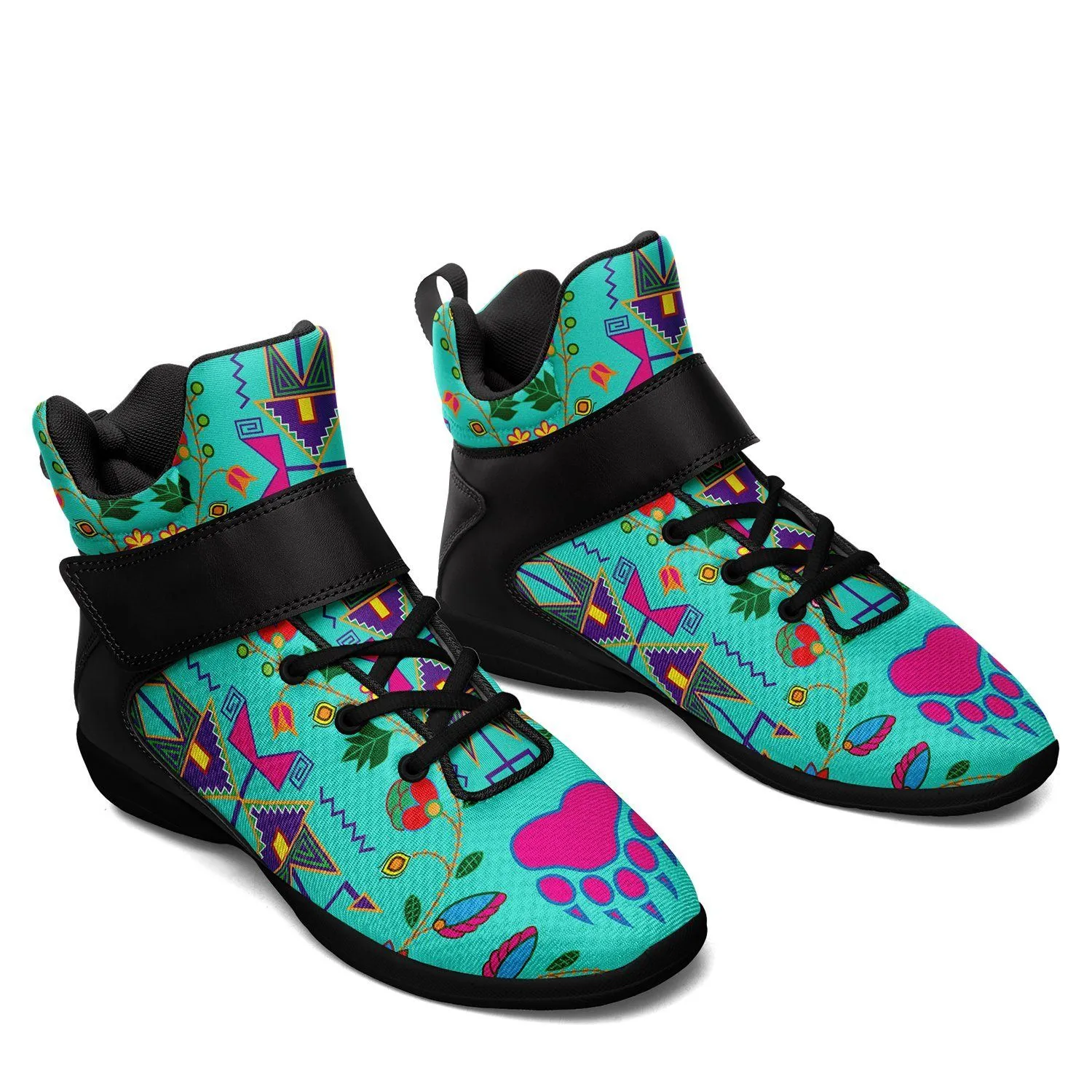 Geometric Floral Fall Sky Kid's Ipottaa Basketball / Sport High Top Shoes