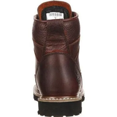 Georgia Men's Logger 6" Soft Toe WP Lace-To-Toe Work Boot- Chocolate- GBOT052