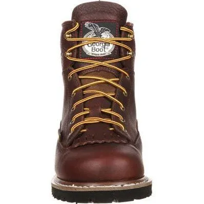 Georgia Men's Logger 6" Soft Toe WP Lace-To-Toe Work Boot- Chocolate- GBOT052