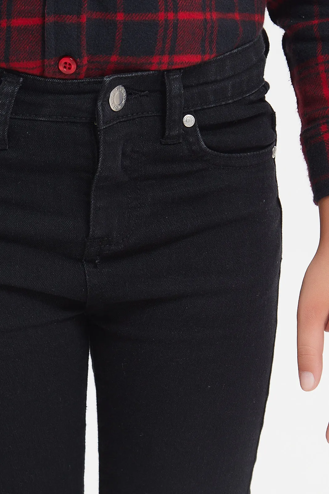 Girls Black Basic 5 Pocket Jeans