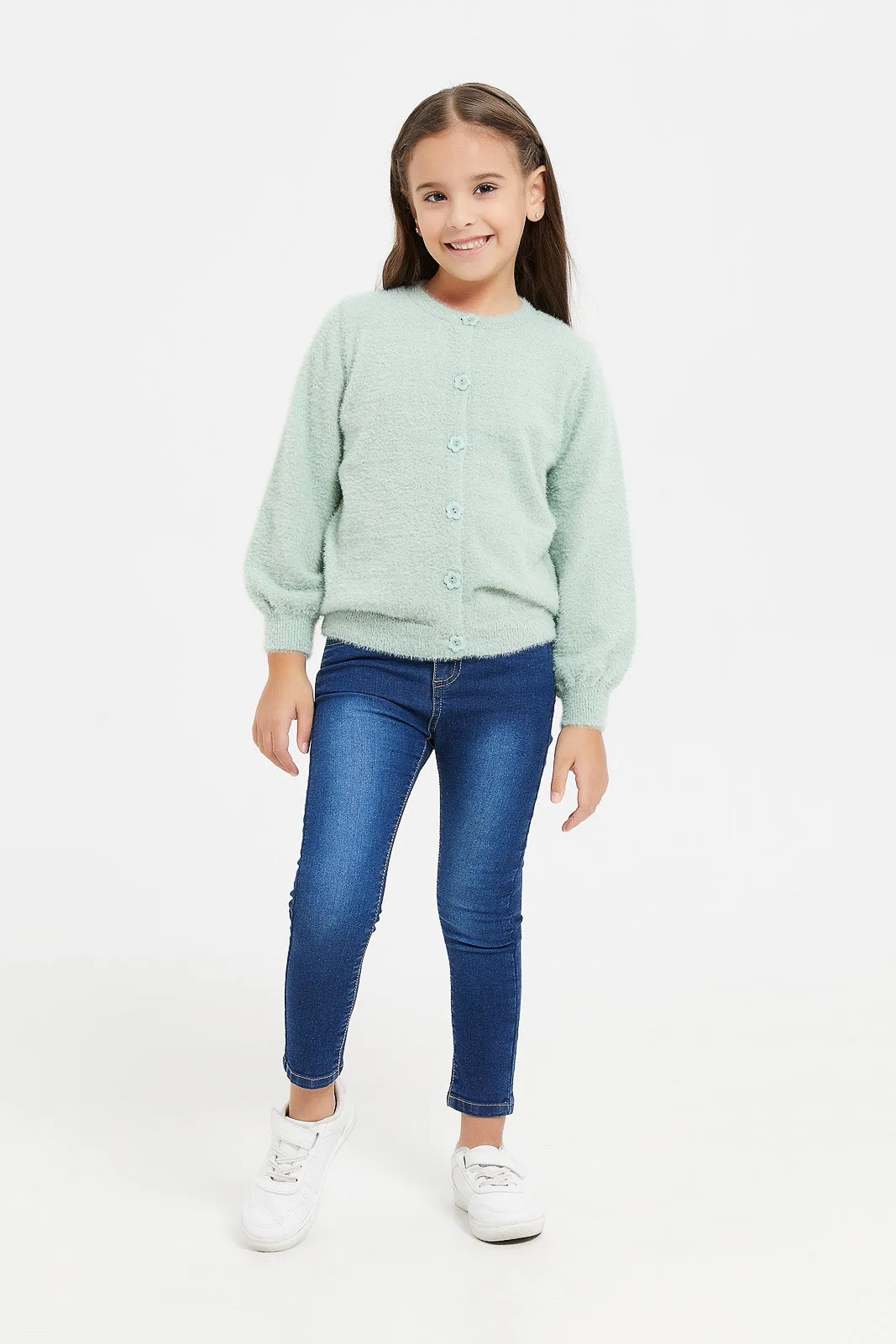 Girls Navy Basic 5 Pocket Jeans