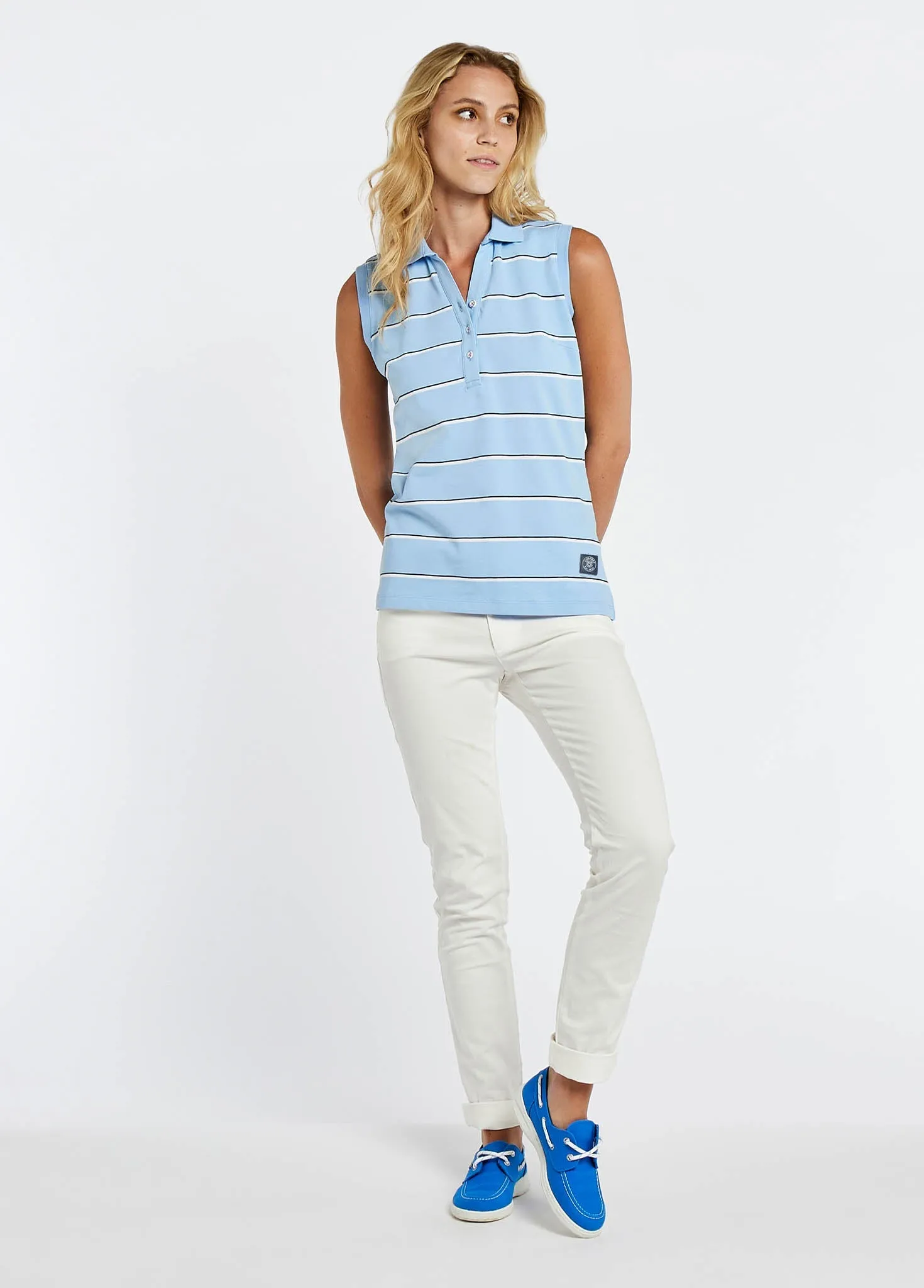 Gracehill Striped Polo - Light Sky