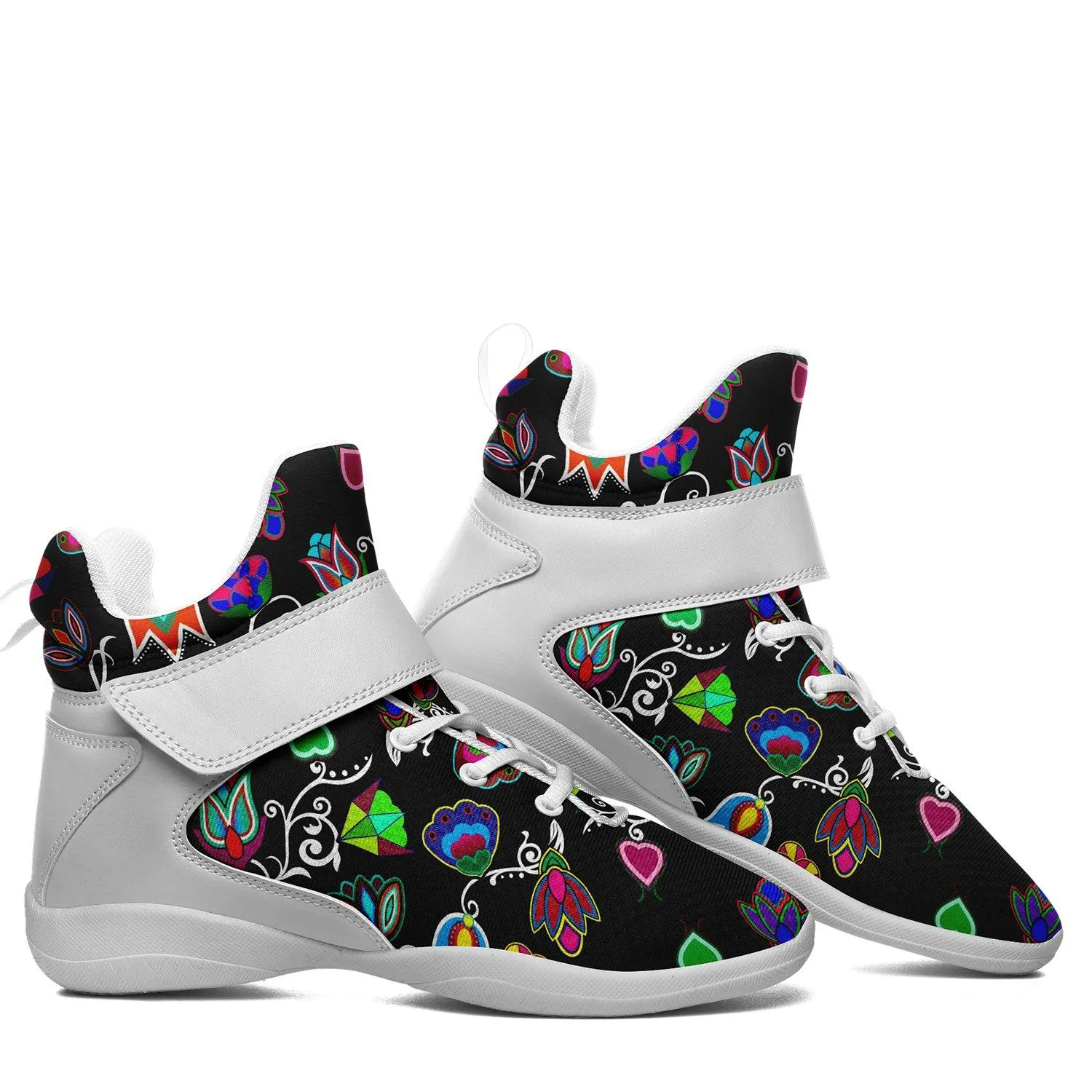 Indigenous Paisley Black Ipottaa Basketball / Sport High Top Shoes