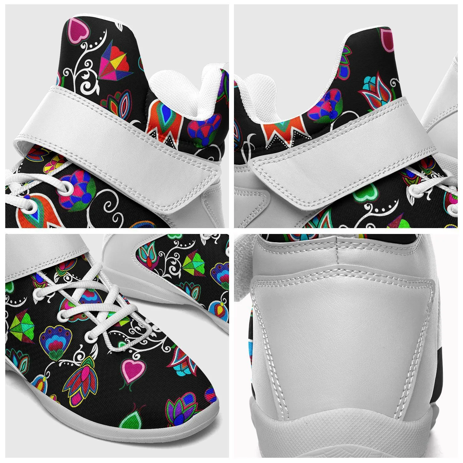 Indigenous Paisley Black Ipottaa Basketball / Sport High Top Shoes