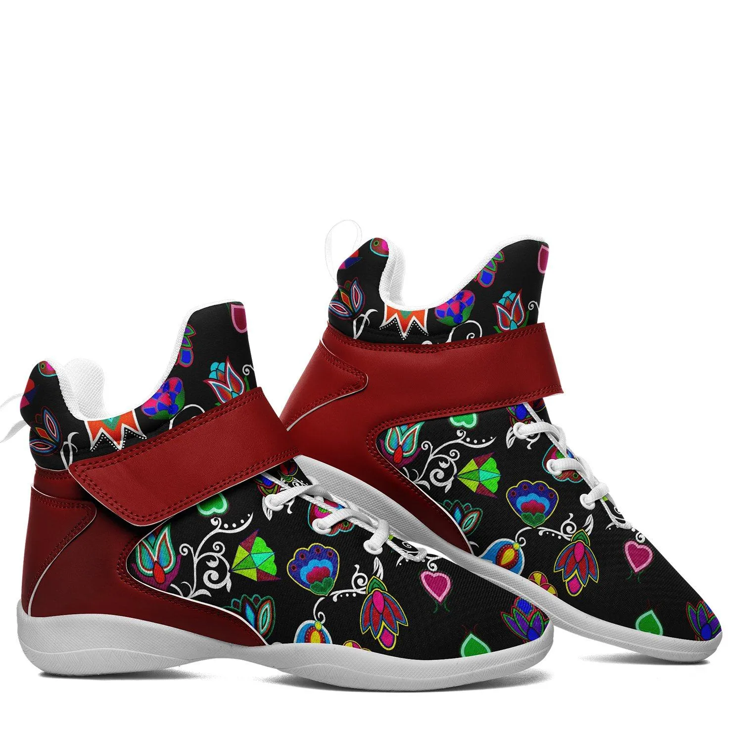 Indigenous Paisley Black Ipottaa Basketball / Sport High Top Shoes