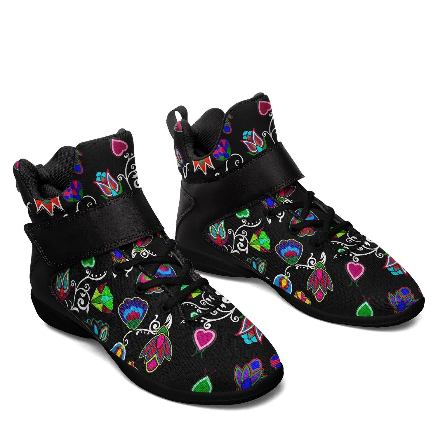 Indigenous Paisley Black Ipottaa Basketball / Sport High Top Shoes