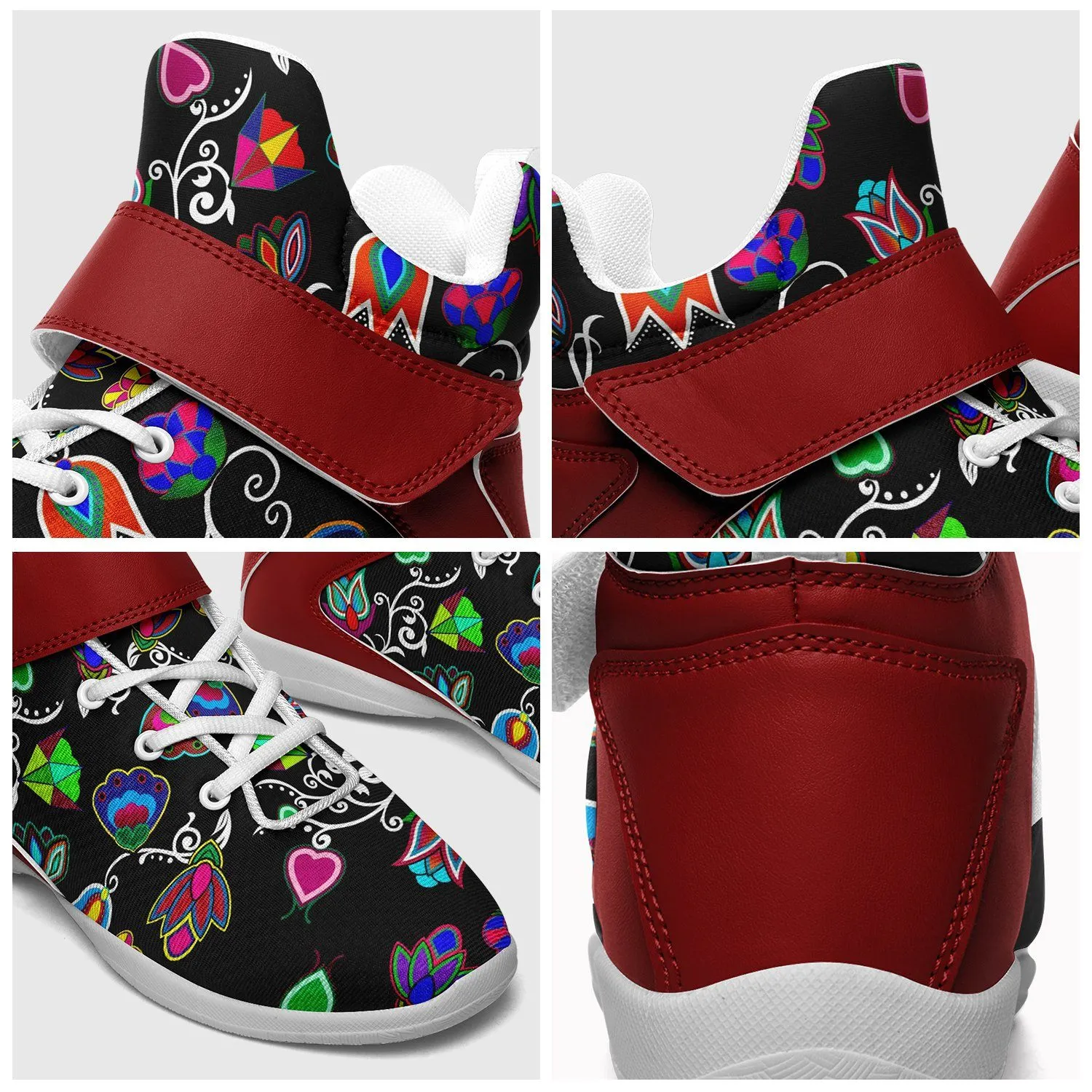 Indigenous Paisley Black Ipottaa Basketball / Sport High Top Shoes