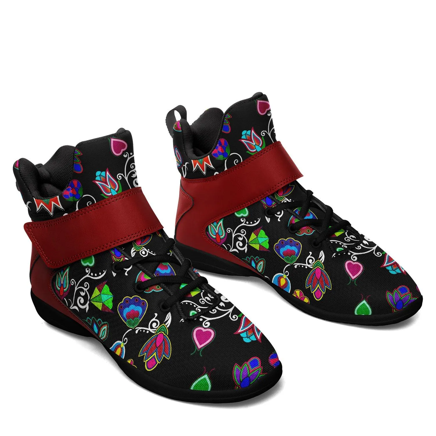 Indigenous Paisley Black Ipottaa Basketball / Sport High Top Shoes