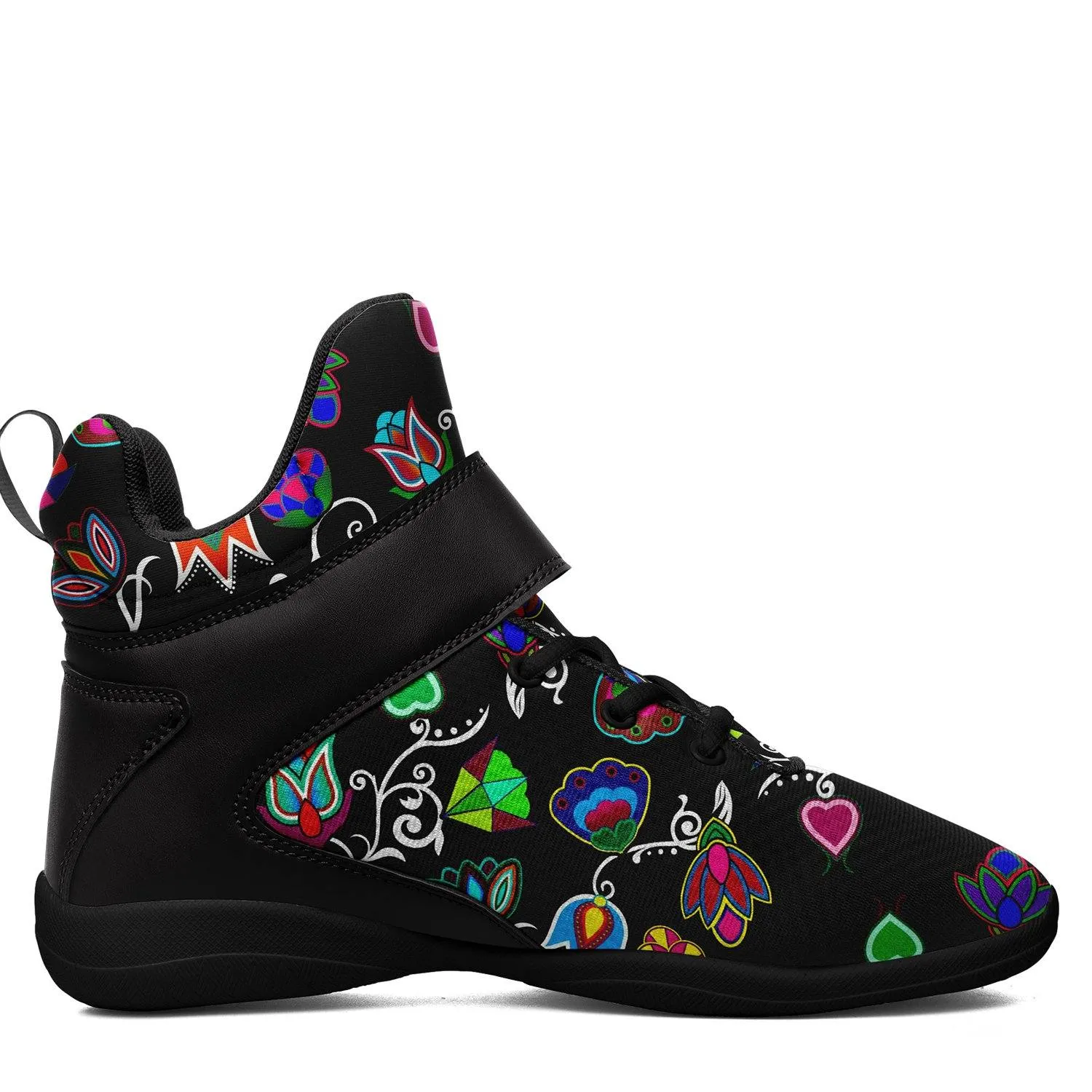 Indigenous Paisley Black Ipottaa Basketball / Sport High Top Shoes