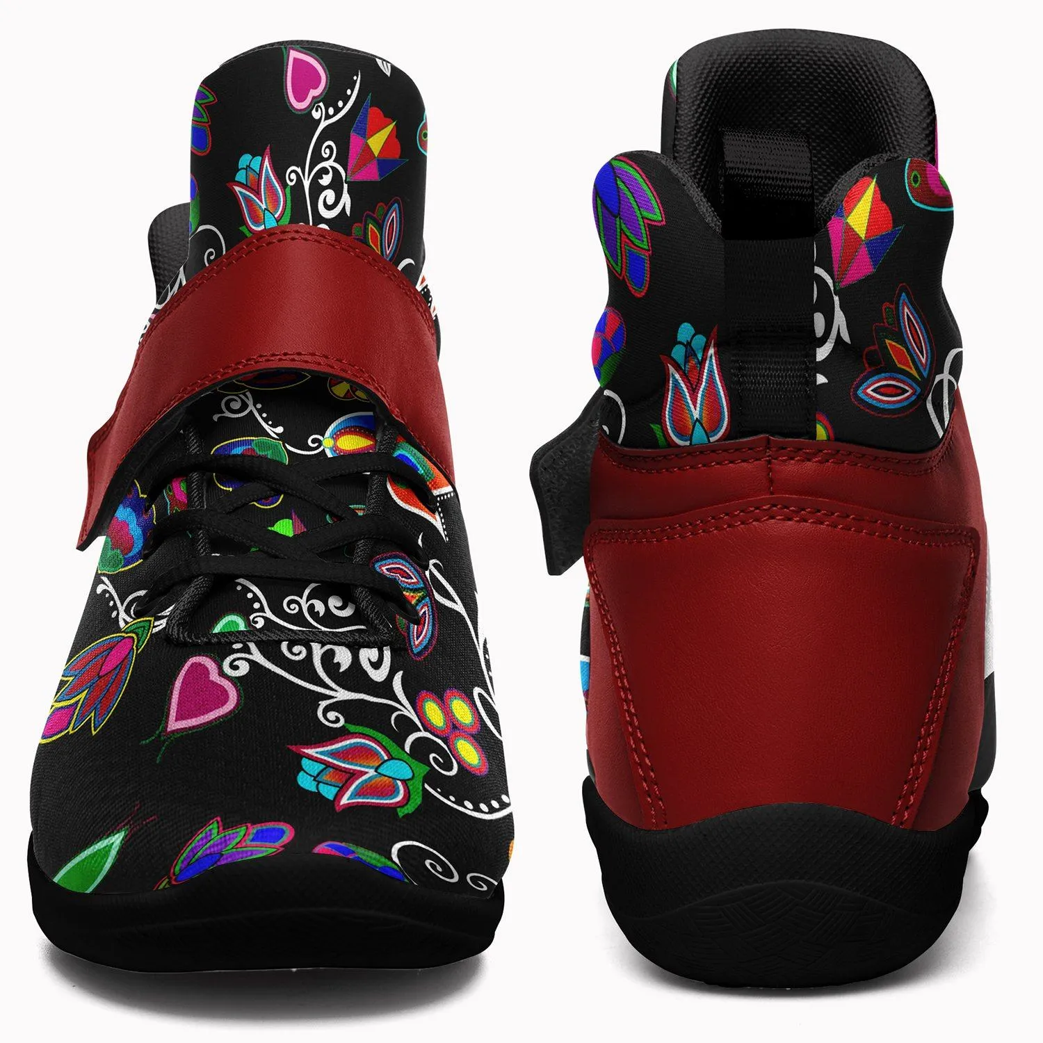 Indigenous Paisley Black Ipottaa Basketball / Sport High Top Shoes