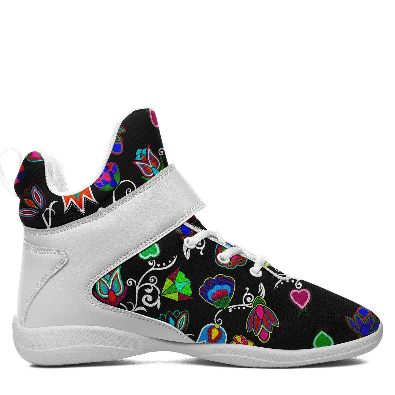 Indigenous Paisley Black Ipottaa Basketball / Sport High Top Shoes