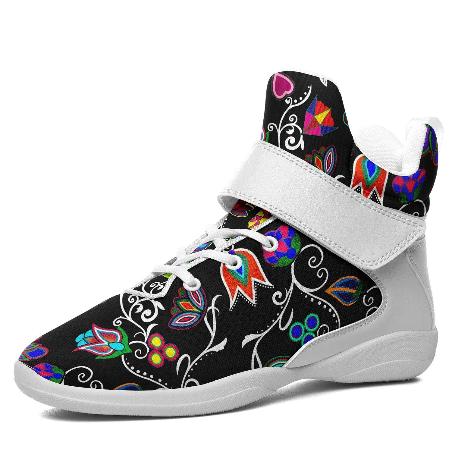 Indigenous Paisley Black Ipottaa Basketball / Sport High Top Shoes