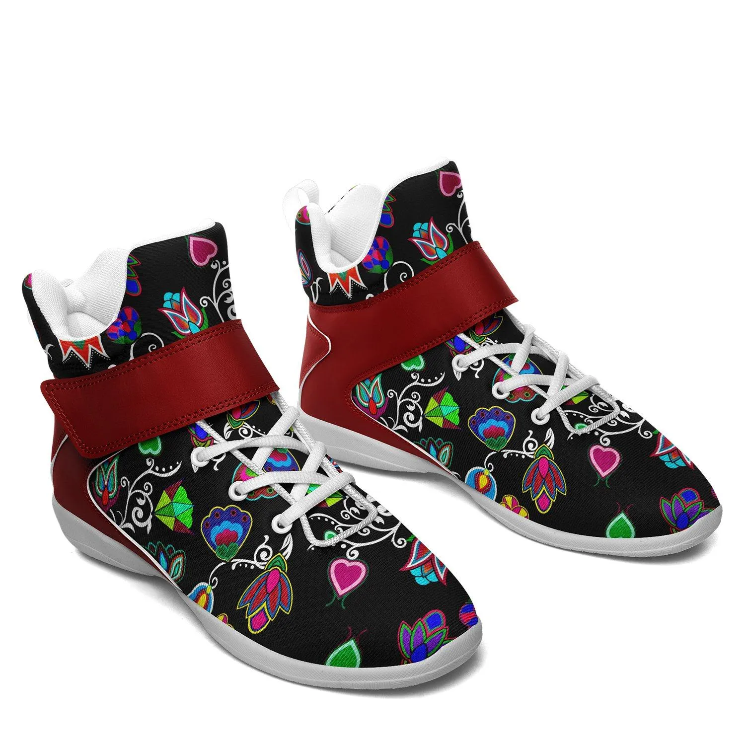 Indigenous Paisley Black Ipottaa Basketball / Sport High Top Shoes