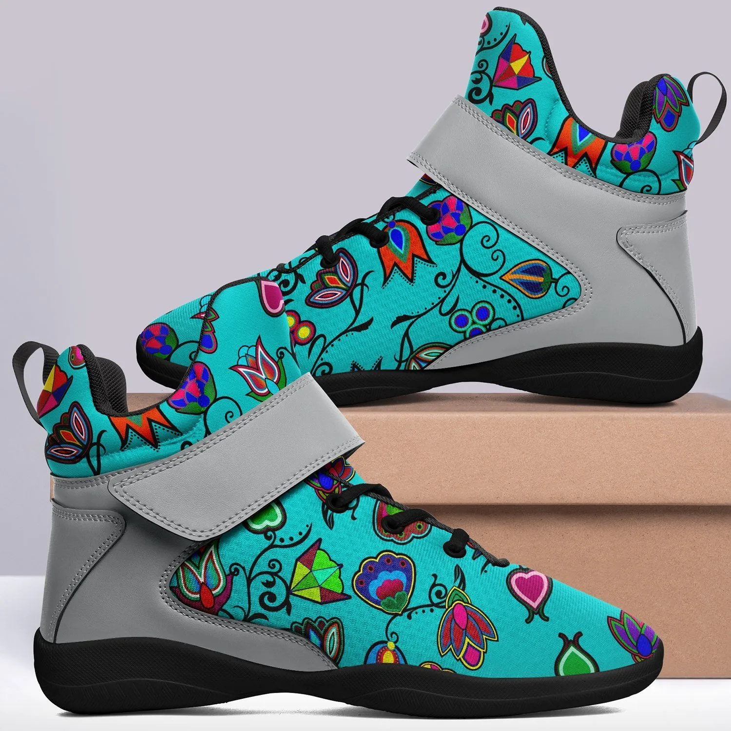 Indigenous Paisley Sky Ipottaa Basketball / Sport High Top Shoes - Black Sole