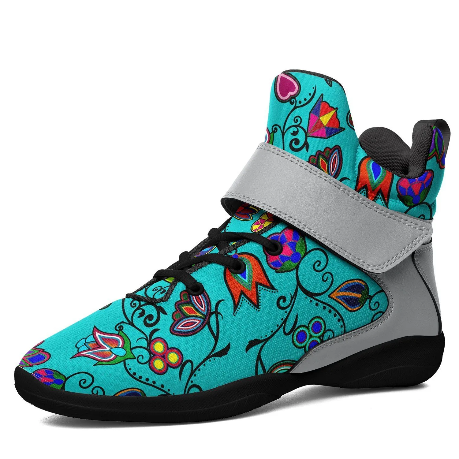 Indigenous Paisley Sky Ipottaa Basketball / Sport High Top Shoes - Black Sole