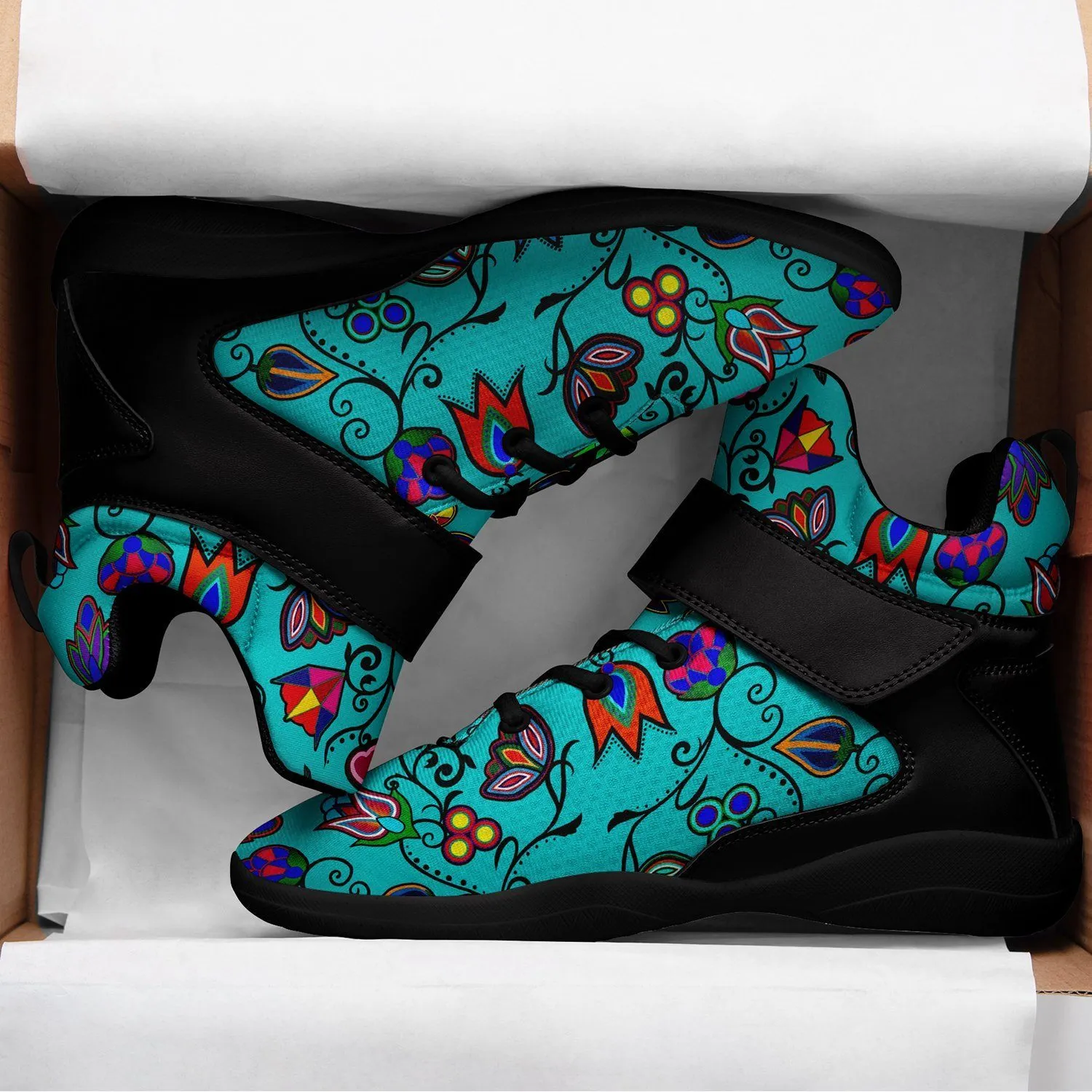 Indigenous Paisley Sky Ipottaa Basketball / Sport High Top Shoes - Black Sole