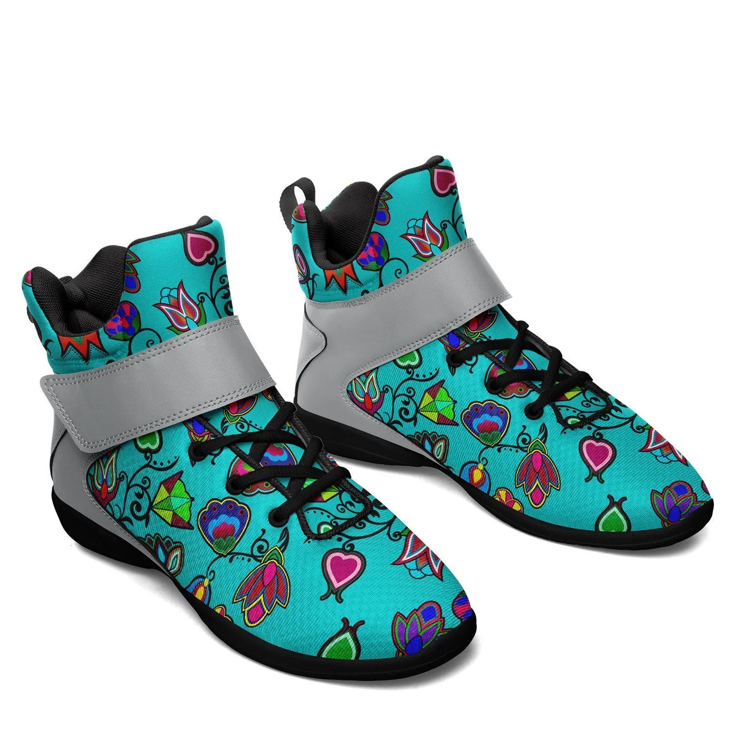 Indigenous Paisley Sky Ipottaa Basketball / Sport High Top Shoes - Black Sole