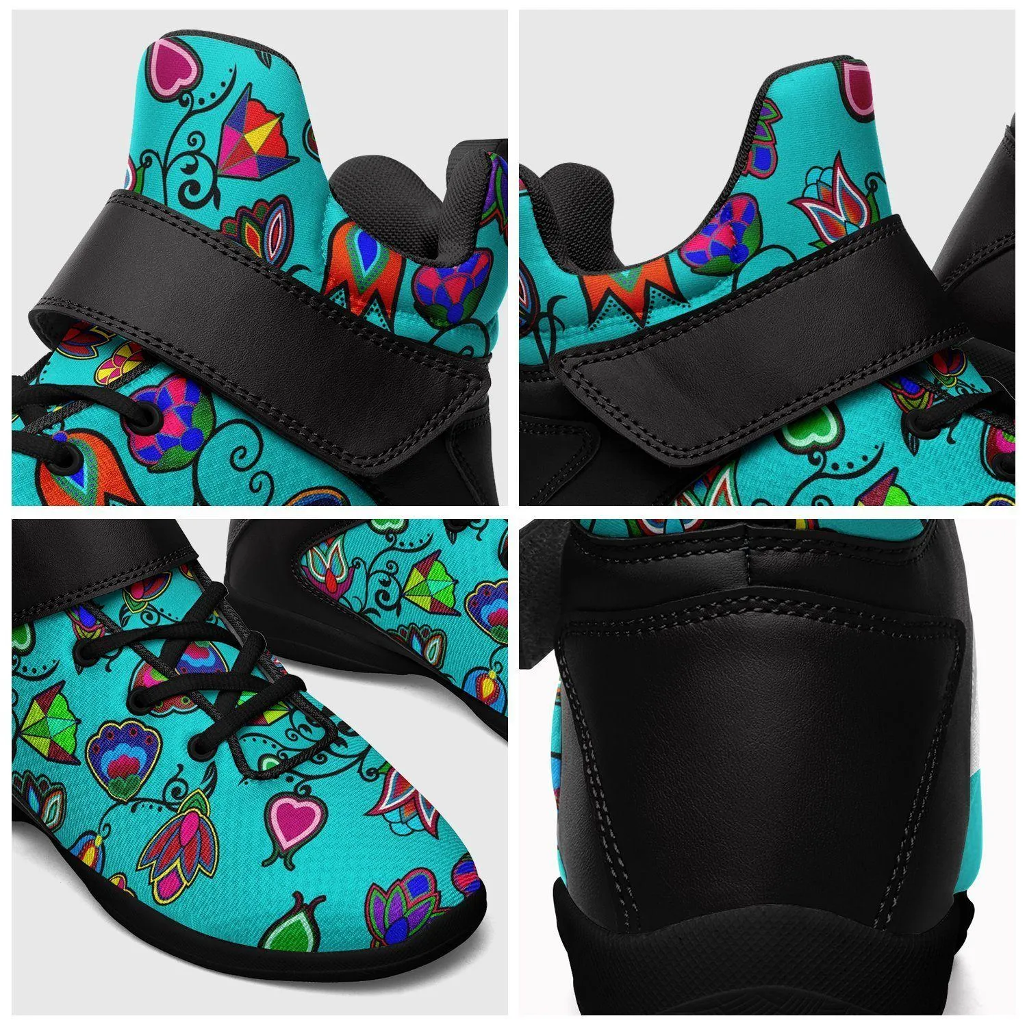 Indigenous Paisley Sky Ipottaa Basketball / Sport High Top Shoes - Black Sole