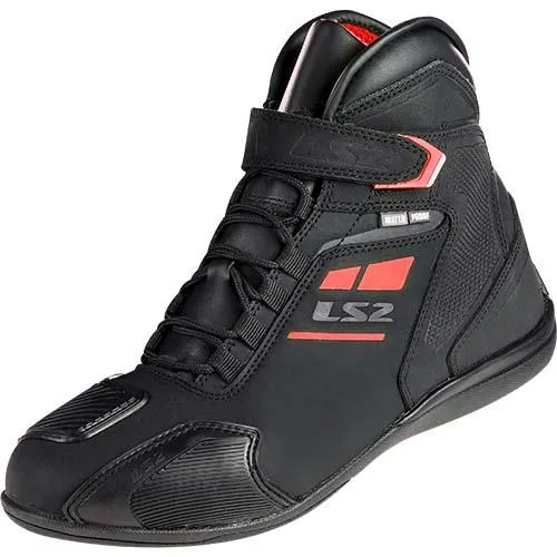 LS2 Garra Ladies Boots Waterproof Black Red- Motorcycle Boots