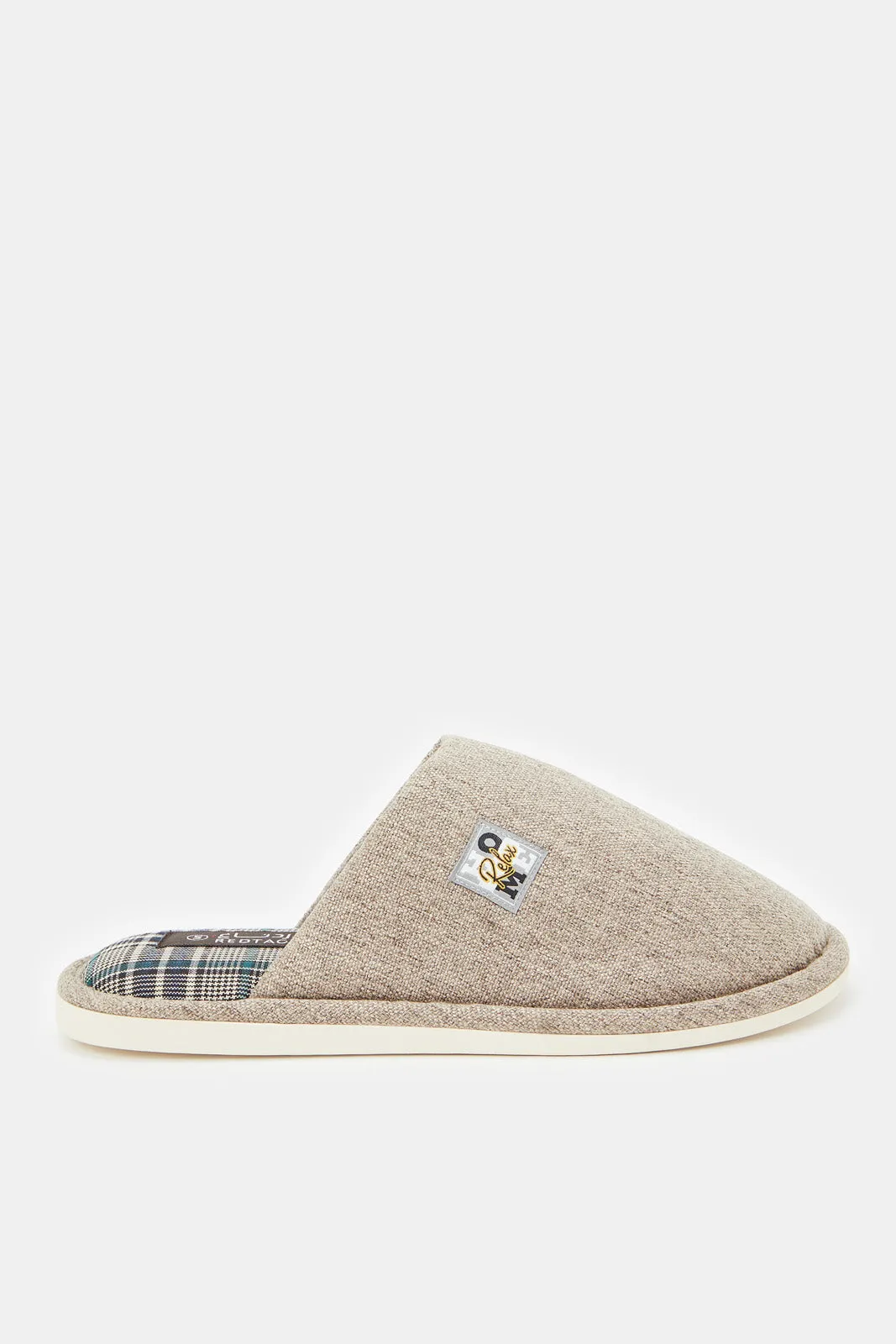 Men Beige Mule Slippers