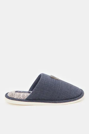 Men Navy Mule Slippers