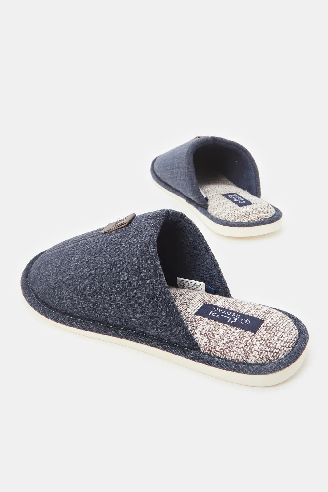 Men Navy Mule Slippers