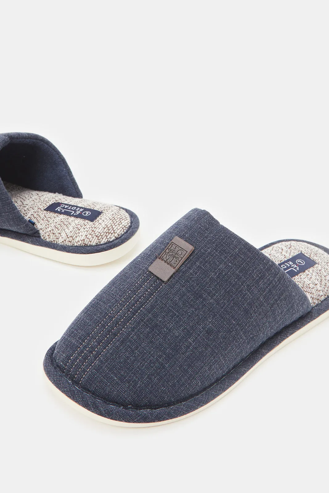 Men Navy Mule Slippers