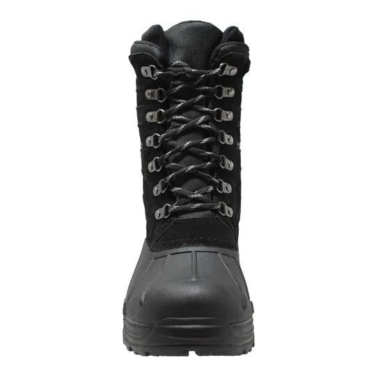 Mens Black Suede Lace Up Winter Leather Boots