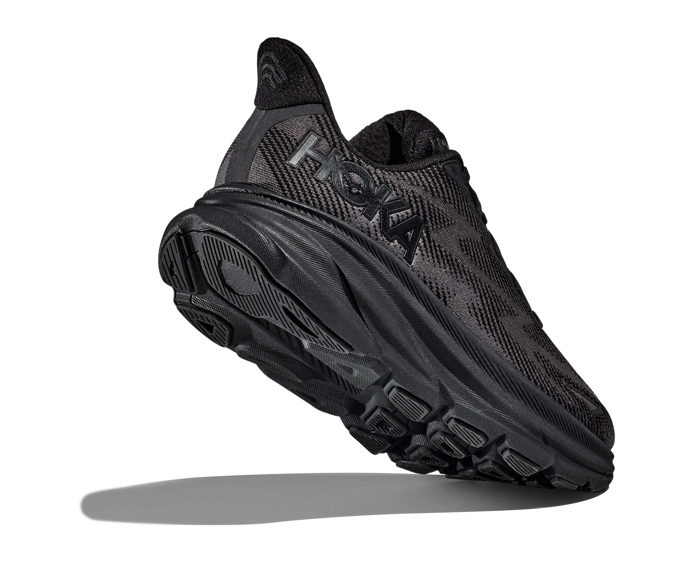 Men's Hoka Clifton 9 Color: Black/Black (WIDE WIDTH)