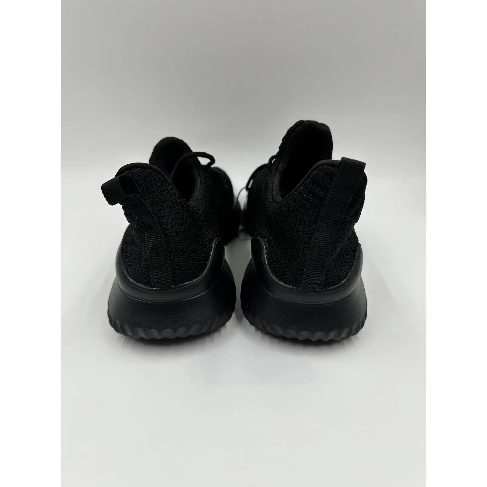 Men's Size 7, All Black Knit Top Slip-on Sneakers