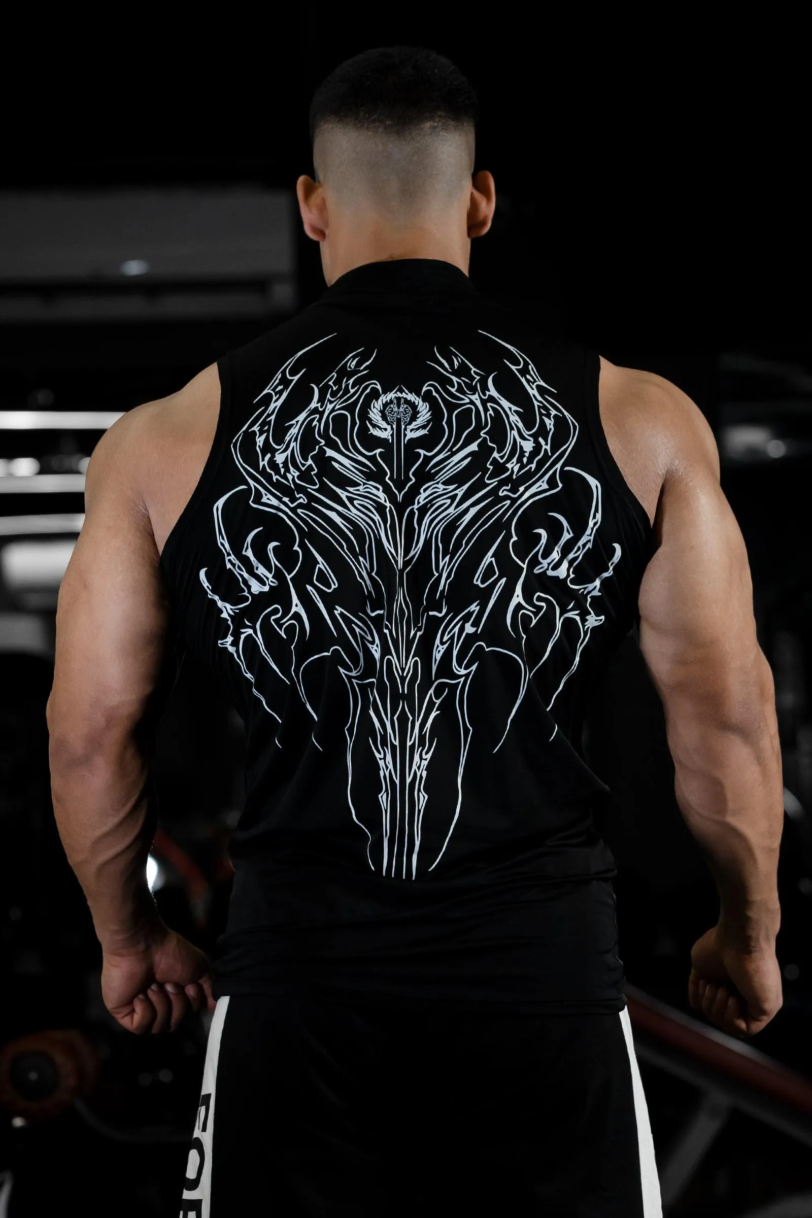 NIGHT WALKER ELITE COMPRESSION DUAL TONE PRINT TANK (SHADOW BLACK)