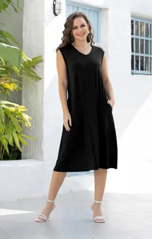 OFV - MAYA'S BAMBOO V NECK DRESS