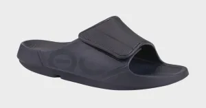 OOFOS Mens Ooahh Sport Adjustable Black Slide