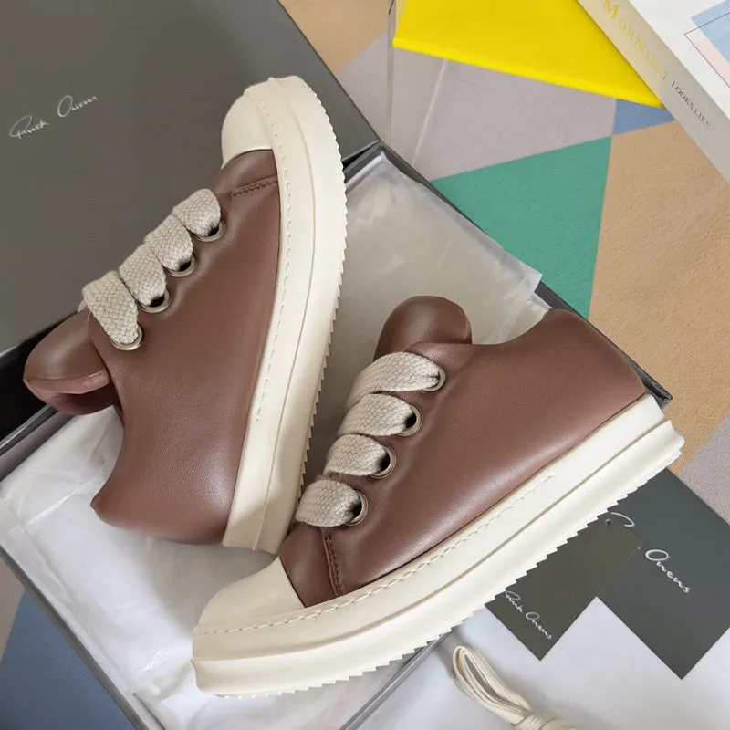 Rick Owens Brown Low-Top Sneakers