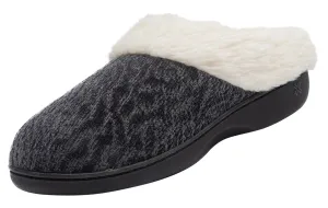 Roxoni Women's Soft Indoor Outdoor Suede Furr Clog Slippers