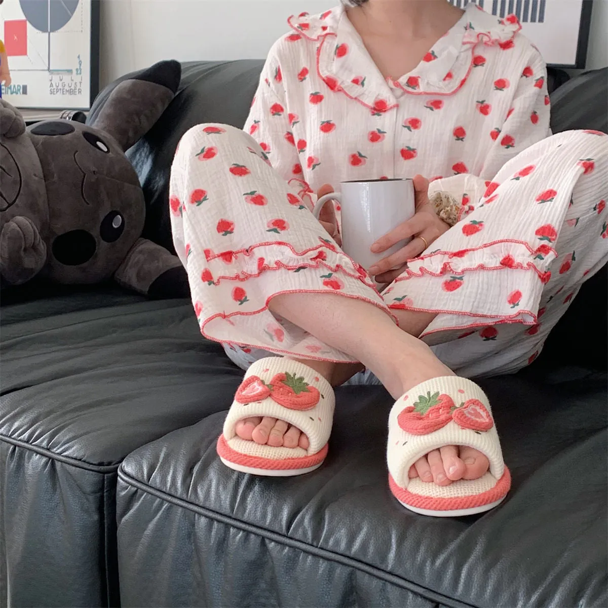 Snuggly Strawberry Slippers